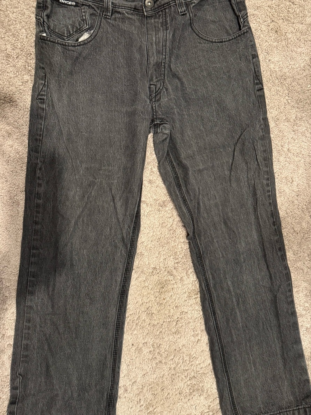 Enyce Men's Charcoal Straight Jeans